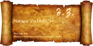 Hanga Zoltán névjegykártya